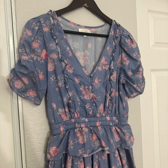LoveShackFancy • Roth Mini Dress • Blue Floral Print • Medium - Picture 3 of 13